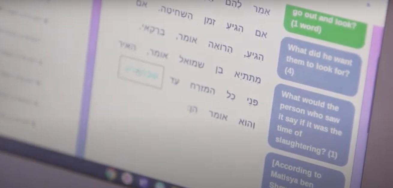 Closeup of Lomdei Learning Platform screen