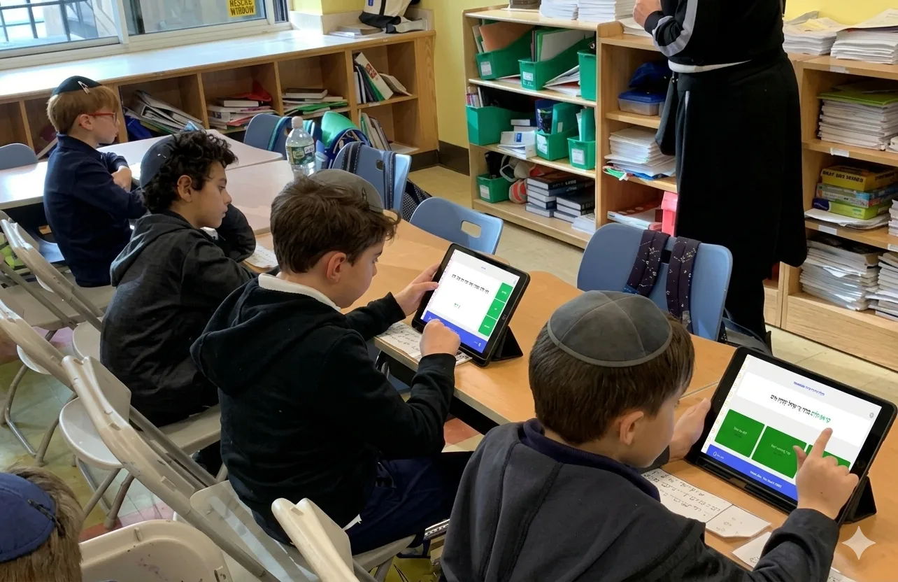 Students learning with MasterED in class